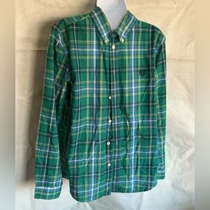 Chaps Kids Plaid Button-Down Shirt in Green and Blue